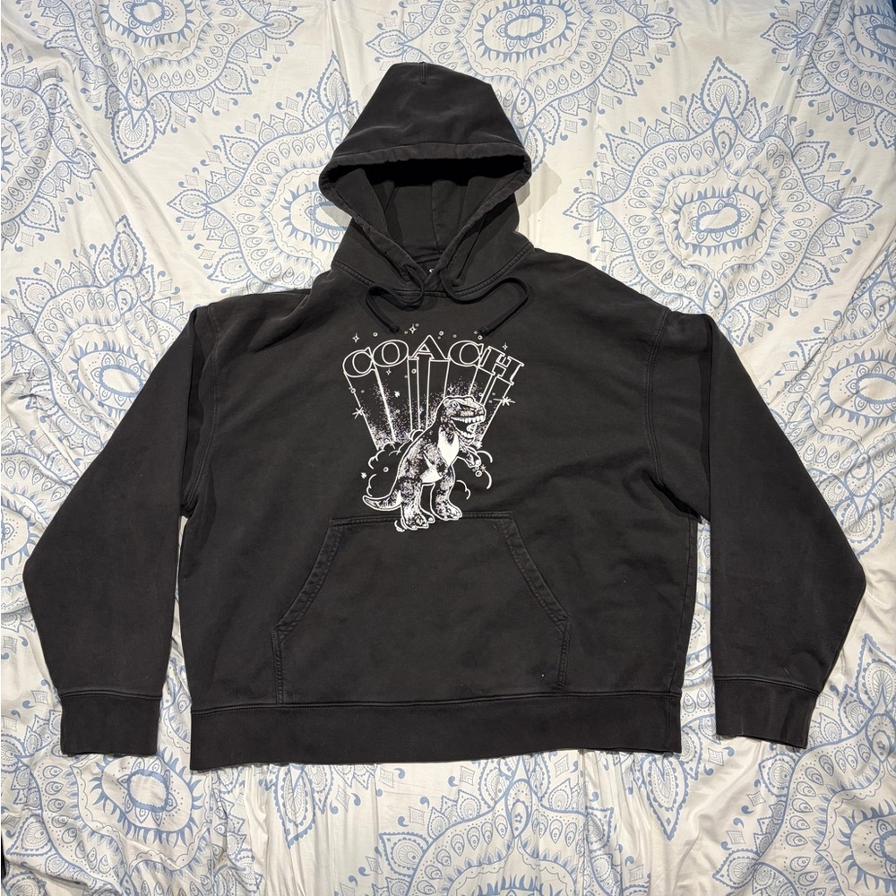 Coach Black Hoodie with White Graphic